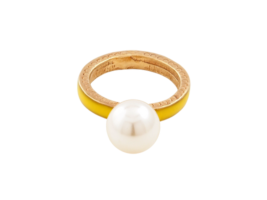 Neon Yellow Pearl Ring