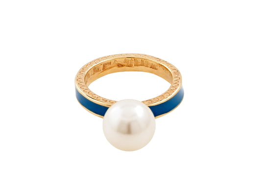 Neon Blue Pearl Ring