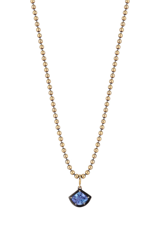 Blackened Gold Tanzanite Necklace