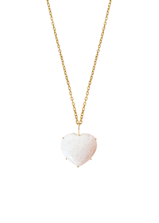 Cabochon Large Heart Necklace - Moonstone