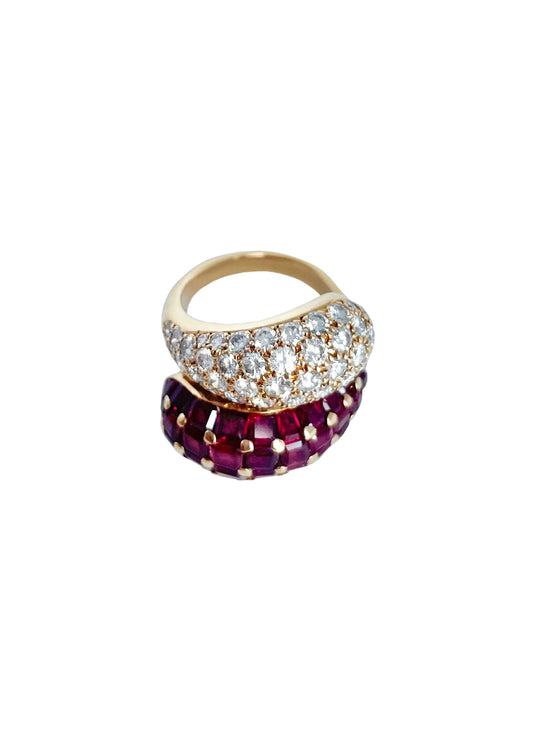 Vintage Ruby and Diamond Wrap Ring