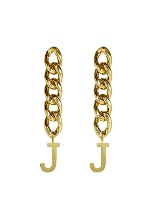 Custom Initial Chain Earrings