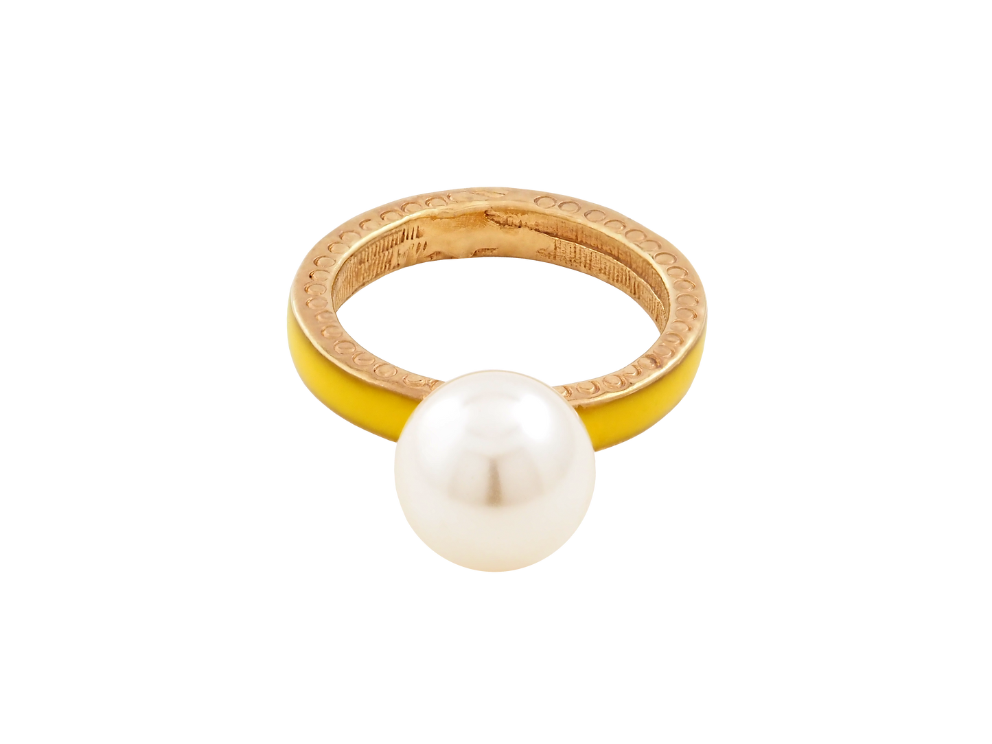 Neon Yellow Pearl Ring