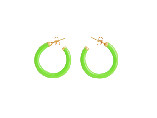 Neon Green Hoops- Small