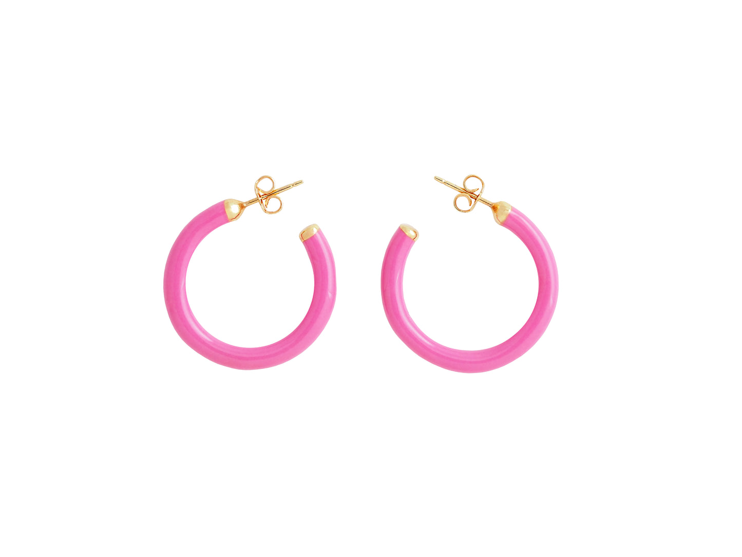 Neon Pink Hoops- Small